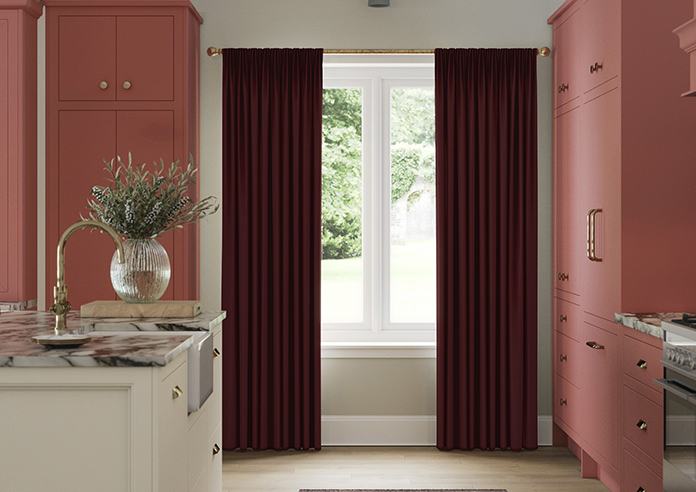 Shima Faux Silk, Claret - Made to Measure Curtains - Image 3